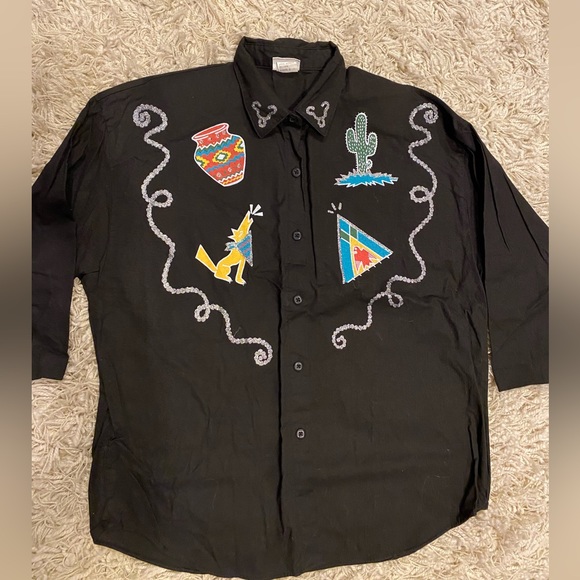 Vintage the shirt company woman’s shirt blouse, Black, size L - Picture 14 of 14